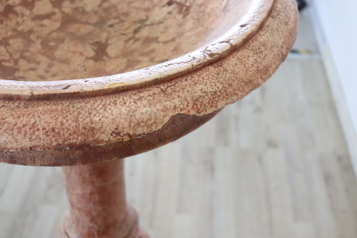 Hand Carved Stone Tub Holy Water Font, Early 20th Century