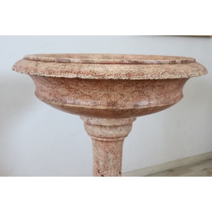 Hand Carved Stone Tub Holy Water Font, Early 20th Century