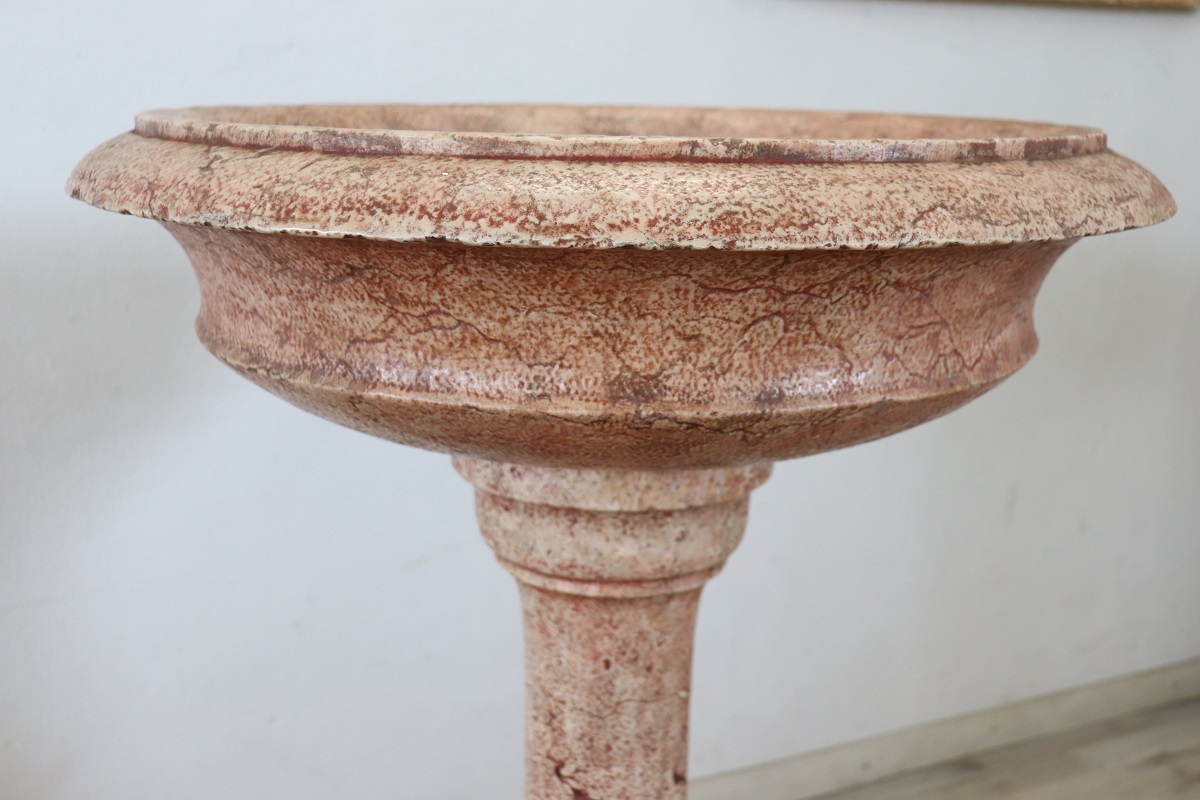 Hand Carved Stone Tub Holy Water Font, Early 20th Century