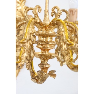 Sconces in Gilded Bronze with Five Bulbs Each, Set of 2