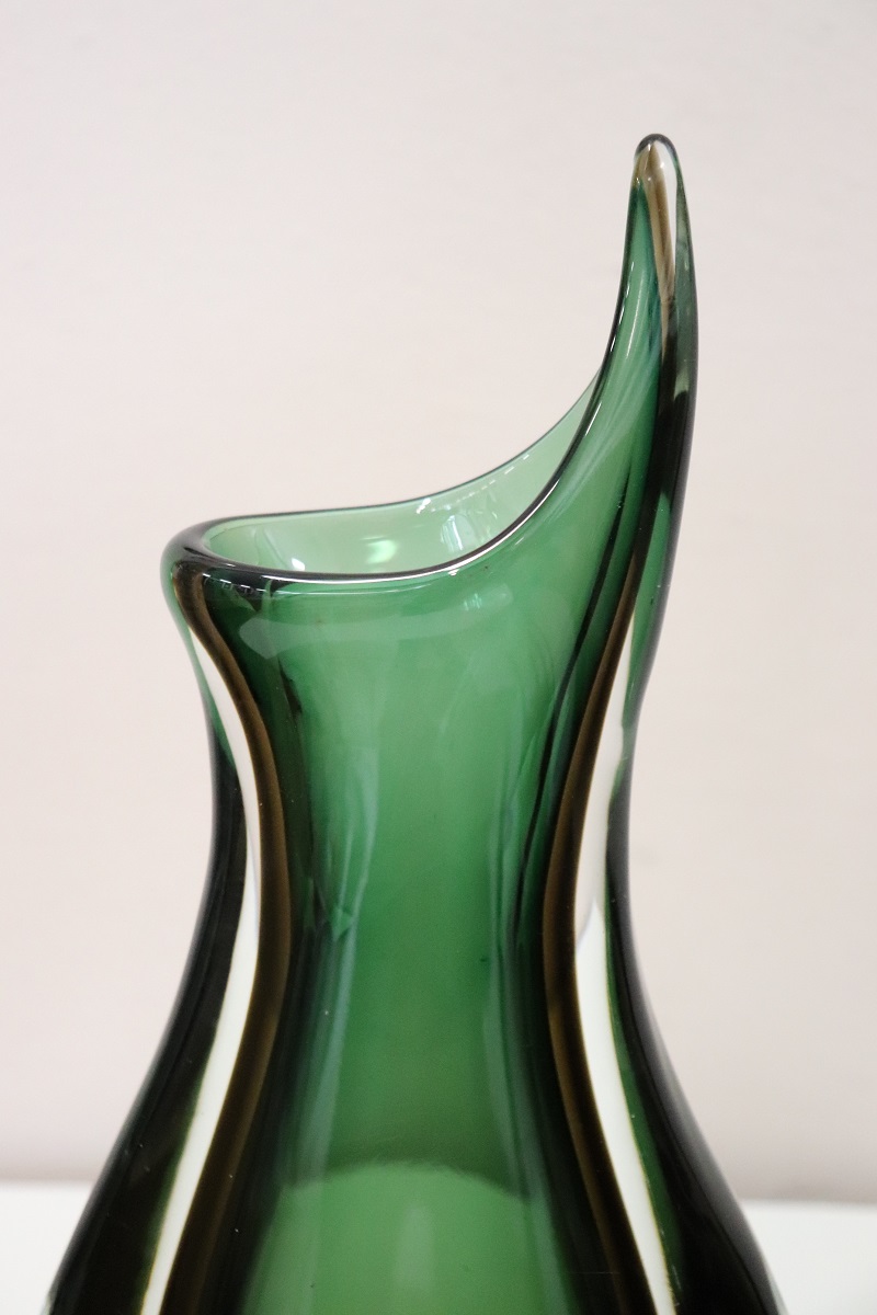 Tall Italian Vase In Murano Art Glass By Flavio Poli For Seguso, 1960s