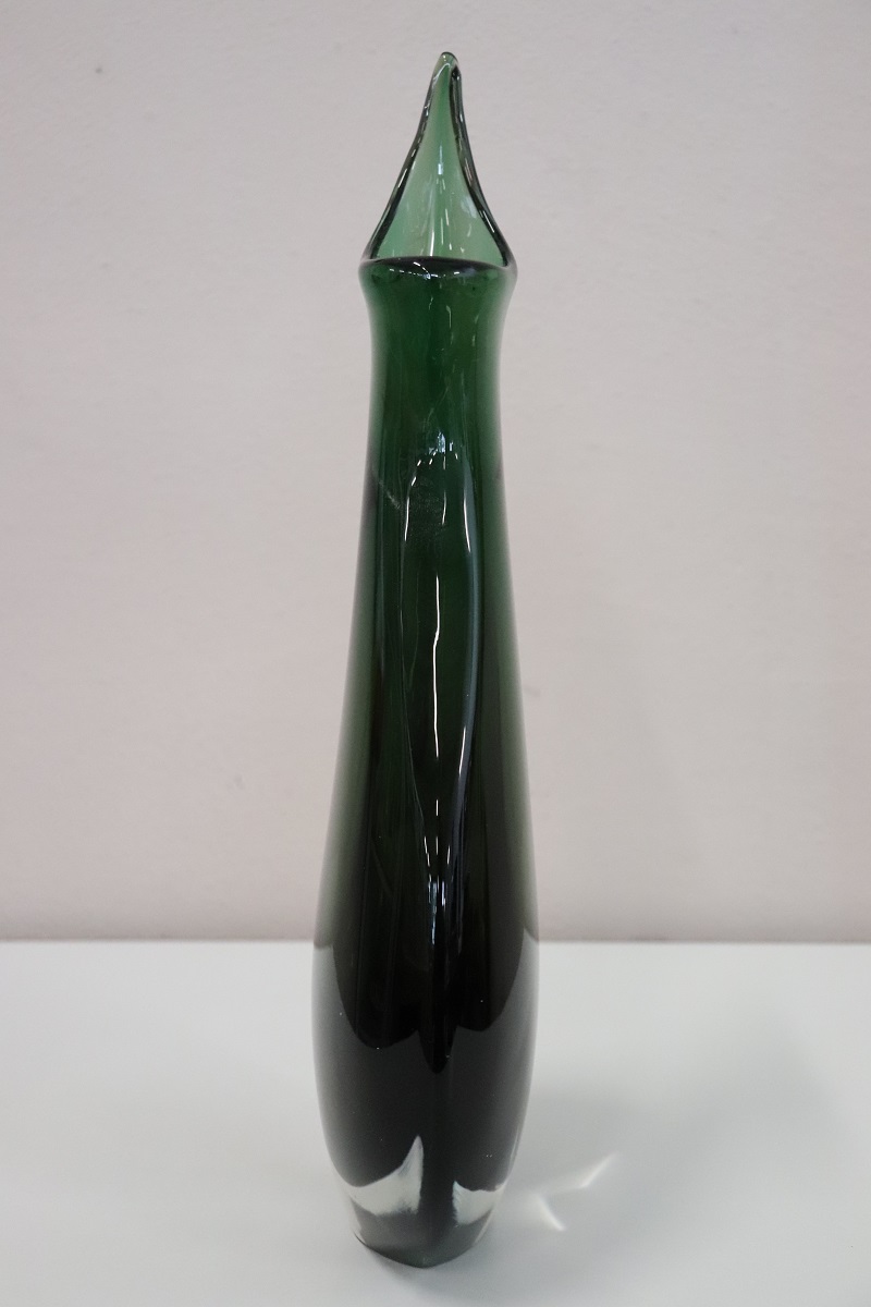 Tall Italian Vase In Murano Art Glass By Flavio Poli For Seguso, 1960s