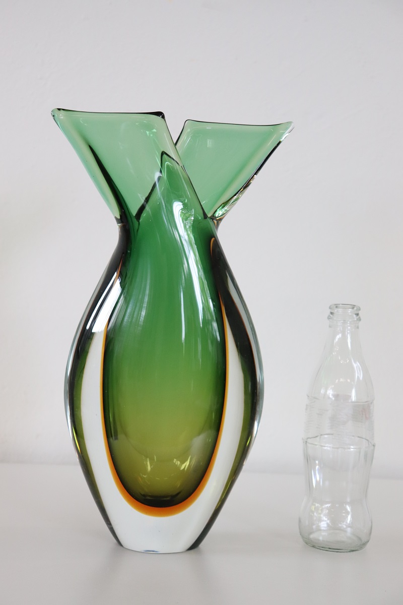 Large Italian Vase In Murano Art Glass By Flavio Poli For Seguso, 1960s