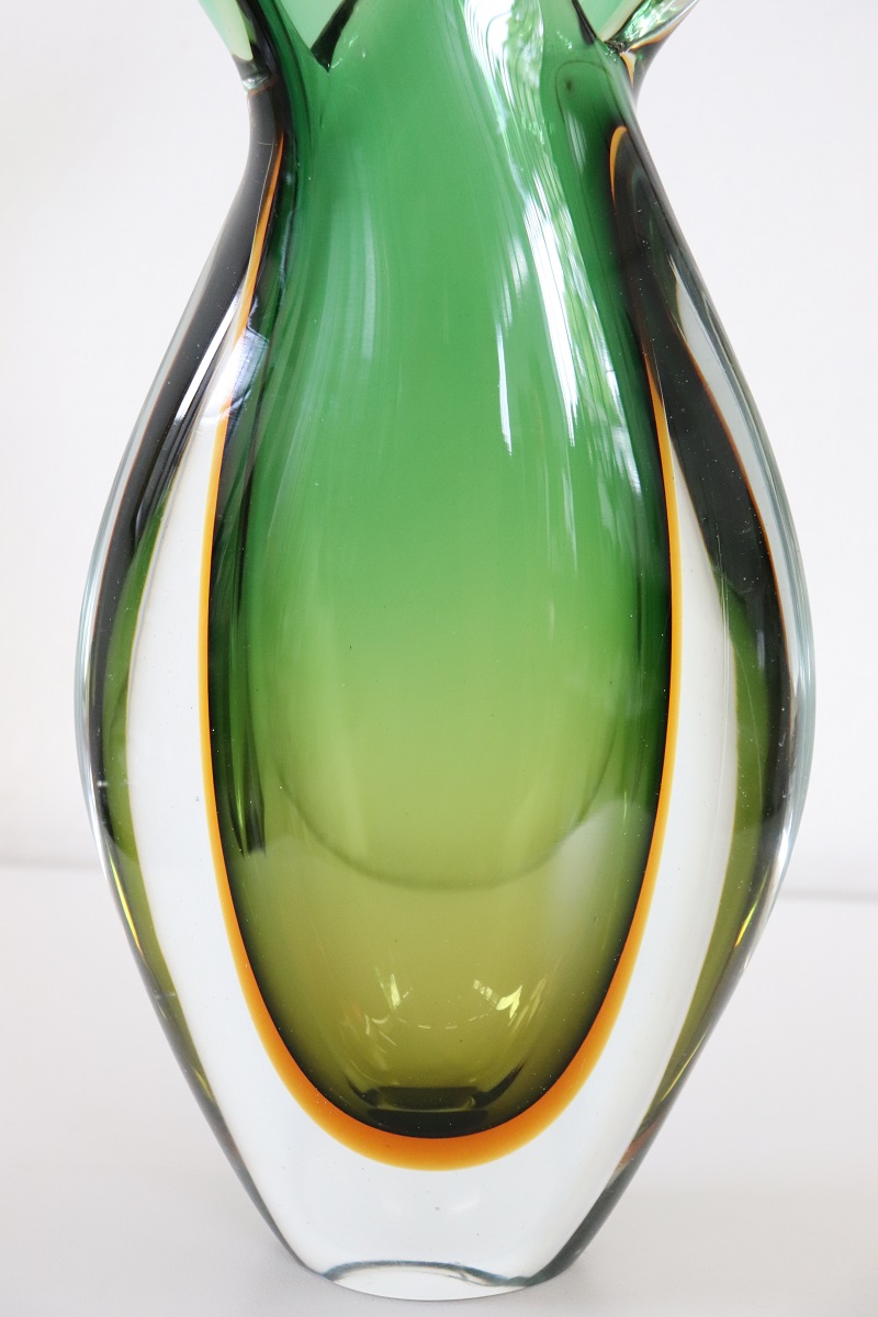 Large Italian Vase In Murano Art Glass By Flavio Poli For Seguso, 1960s
