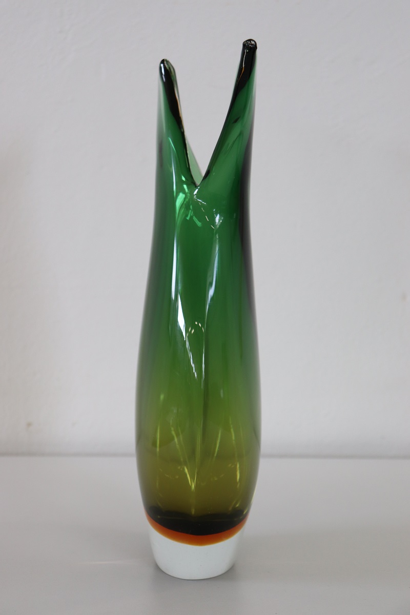 Large Italian Vase In Murano Art Glass By Flavio Poli For Seguso, 1960s