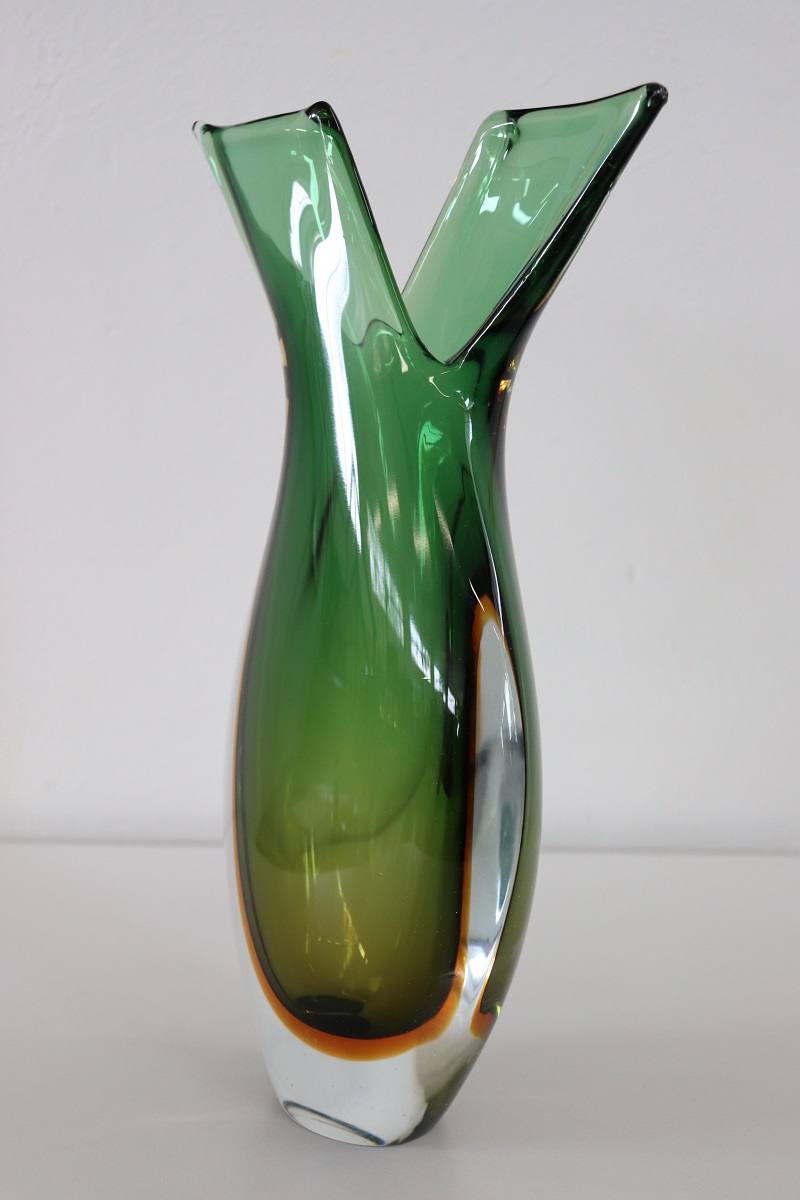 Large Italian Vase In Murano Art Glass By Flavio Poli For Seguso, 1960s