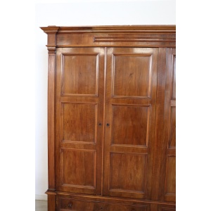 Large Antique Wardrobe in Walnut, Late 19th Century