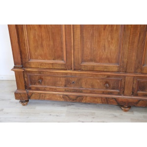 Large Antique Wardrobe in Walnut, Late 19th Century