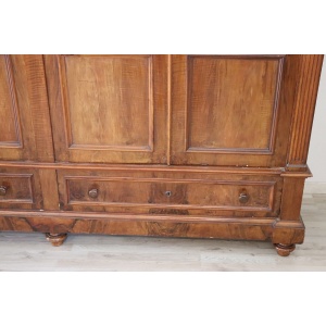 Large Antique Wardrobe in Walnut, Late 19th Century