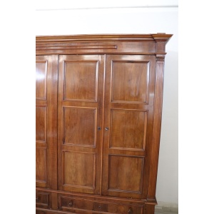 Large Antique Wardrobe in Walnut, Late 19th Century