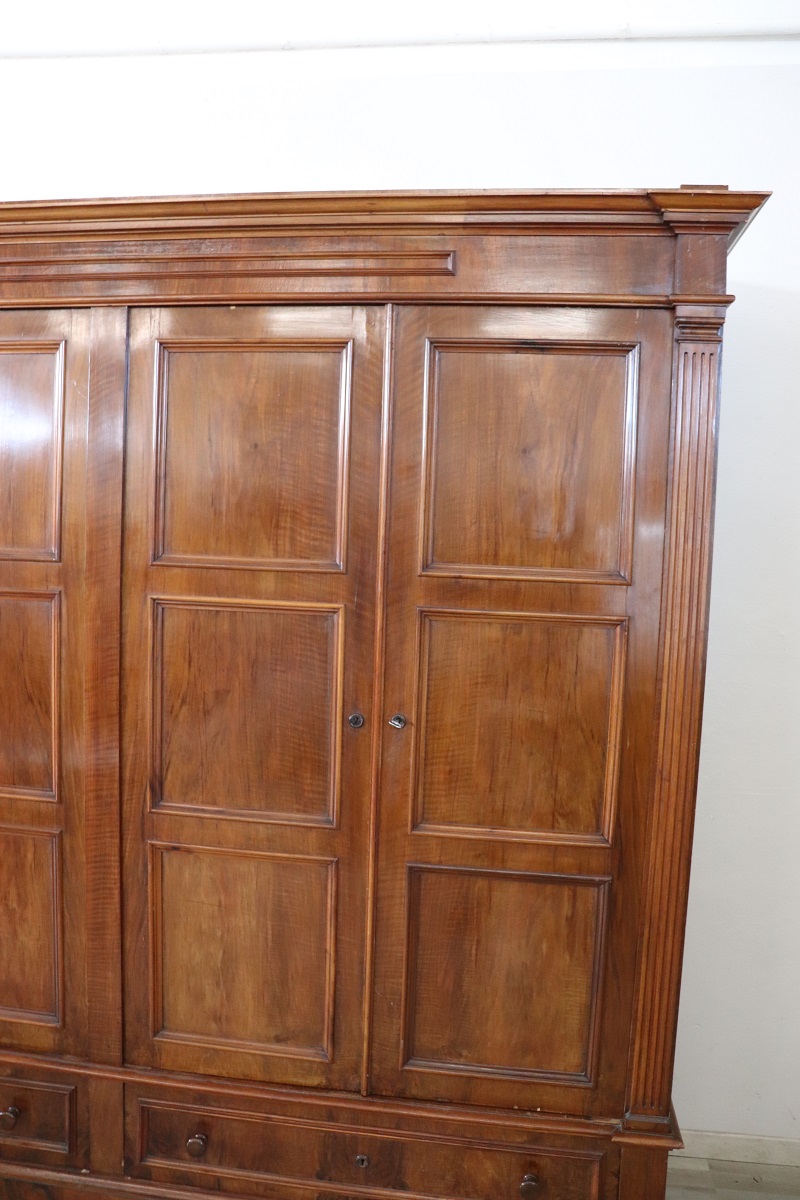 Large Antique Wardrobe in Walnut, Late 19th Century