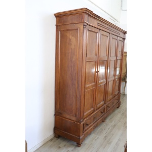 Large Antique Wardrobe in Walnut, Late 19th Century