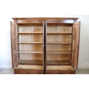 Large Antique Wardrobe in Walnut, Late 19th Century