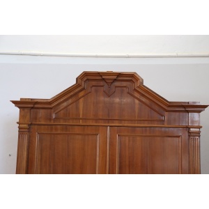 Antique Veneer Walnut Wardrobe, Late 19th Century