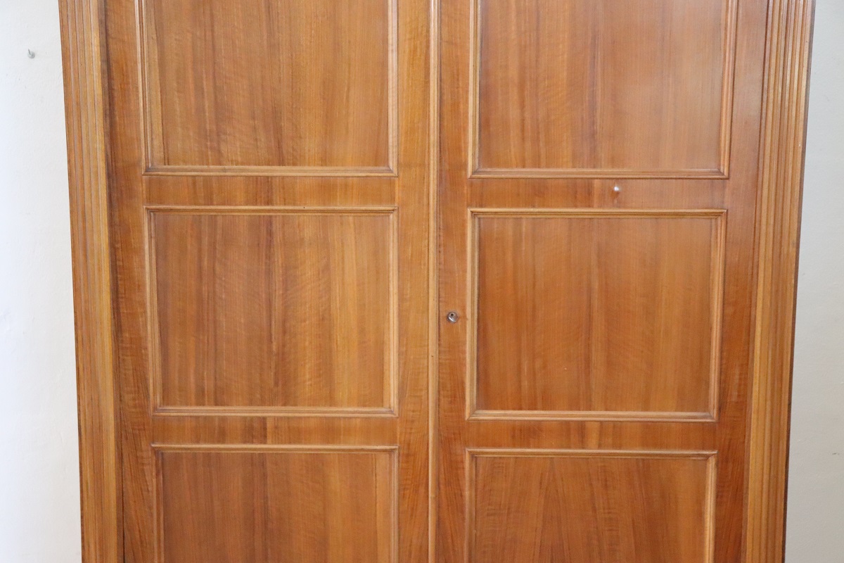 Antique Veneer Walnut Wardrobe, Late 19th Century