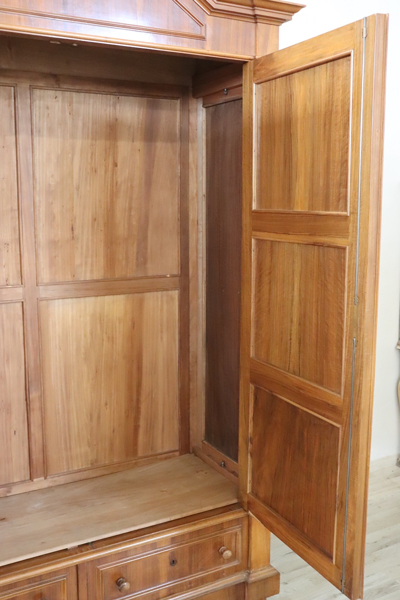 Antique Veneer Walnut Wardrobe, Late 19th Century