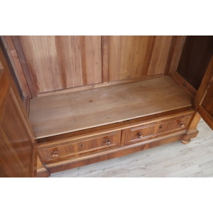 Antique Veneer Walnut Wardrobe, Late 19th Century