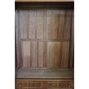 Antique Veneer Walnut Wardrobe, Late 19th Century