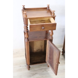 Antique Walnut Nightstands, Mid 19th Century, Set Of 2
