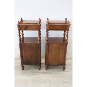 Antique Walnut Nightstands, Mid 19th Century, Set Of 2