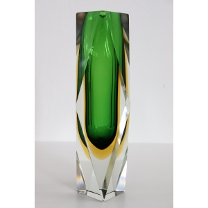 Green Murano Glass Vase by Flavio Poli for A. Mandruzzato, 1960s