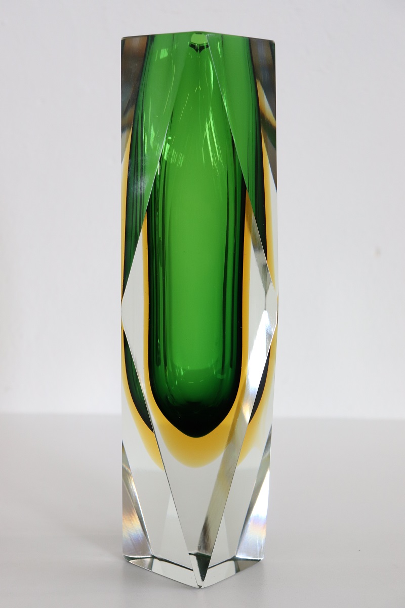 Green Murano Glass Vase by Flavio Poli for A. Mandruzzato, 1960s