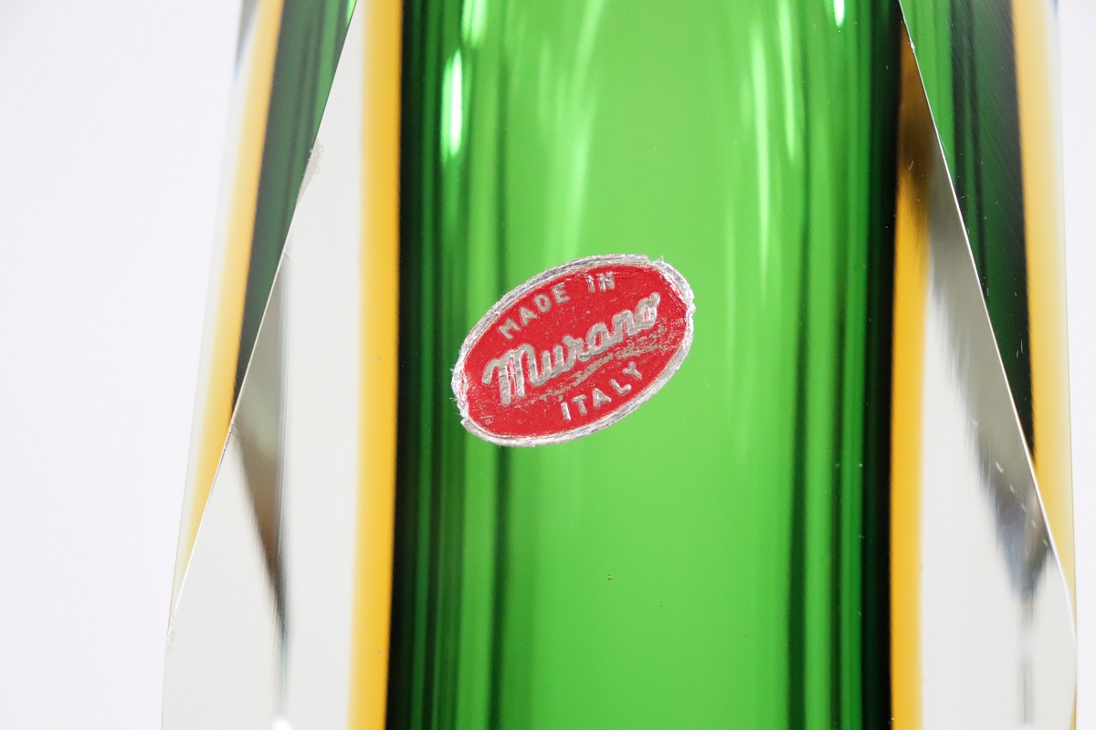 Green Murano Glass Vase by Flavio Poli for A. Mandruzzato, 1960s