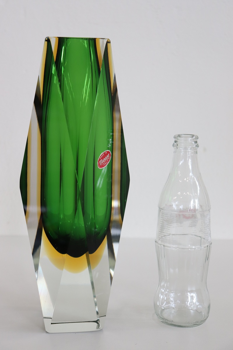Green Murano Glass Vase by Flavio Poli for A. Mandruzzato, 1960s
