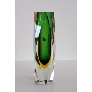 Green Murano Glass Vase by Flavio Poli for A. Mandruzzato, 1960s