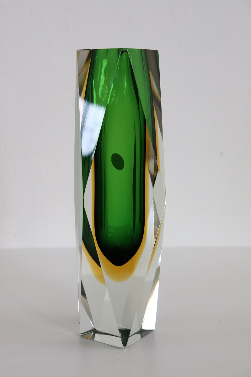 Green Murano Glass Vase by Flavio Poli for A. Mandruzzato, 1960s