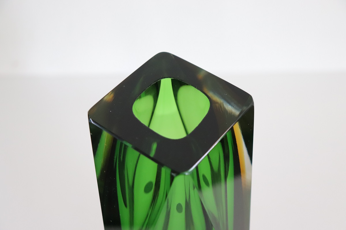 Green Murano Glass Vase by Flavio Poli for A. Mandruzzato, 1960s