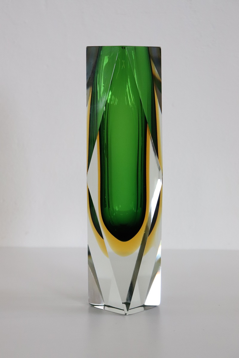 Green Murano Glass Vase by Flavio Poli for A. Mandruzzato, 1960s