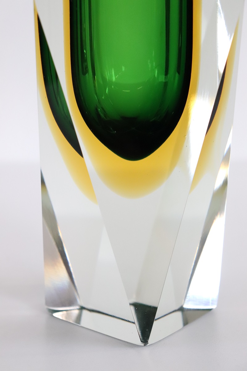 Green Murano Glass Vase by Flavio Poli for A. Mandruzzato, 1960s