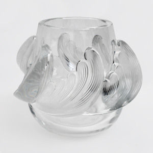 "Vagues" Art Decò Crystal Vase Signed Lalique, France 1960s