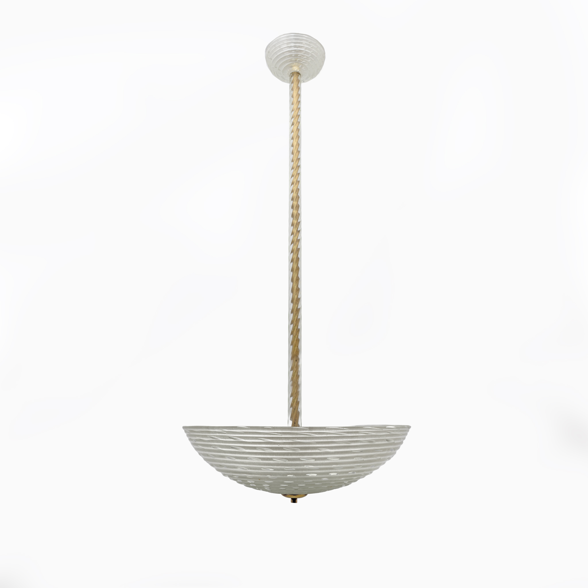 Ercole Barovier Art Deco Murano Glass Italian Pendant Chandelier "Pulegoso", 30s