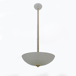 Ercole Barovier Art Deco Murano Glass Italian Pendant Chandelier "Pulegoso", 30s