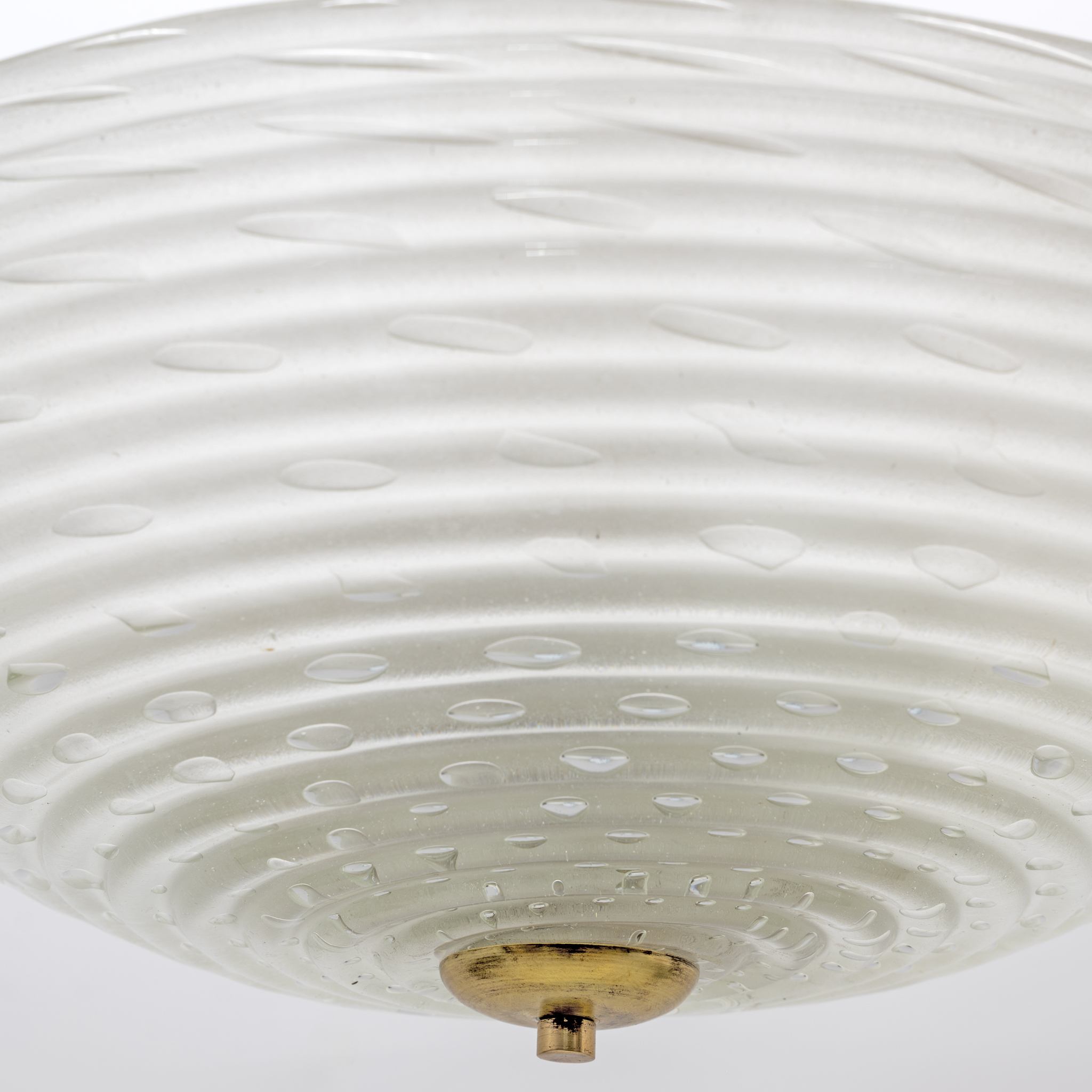 Ercole Barovier Art Deco Murano Glass Italian Pendant Chandelier "Pulegoso", 30s
