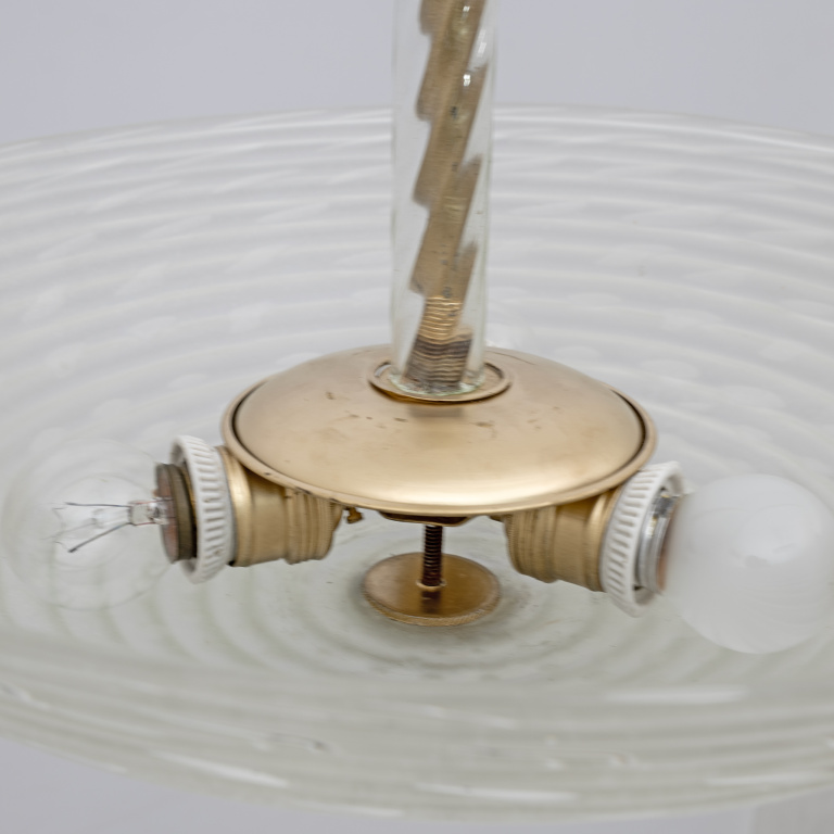 Ercole Barovier Art Deco Murano Glass Italian Pendant Chandelier "Pulegoso", 30s - Image 8