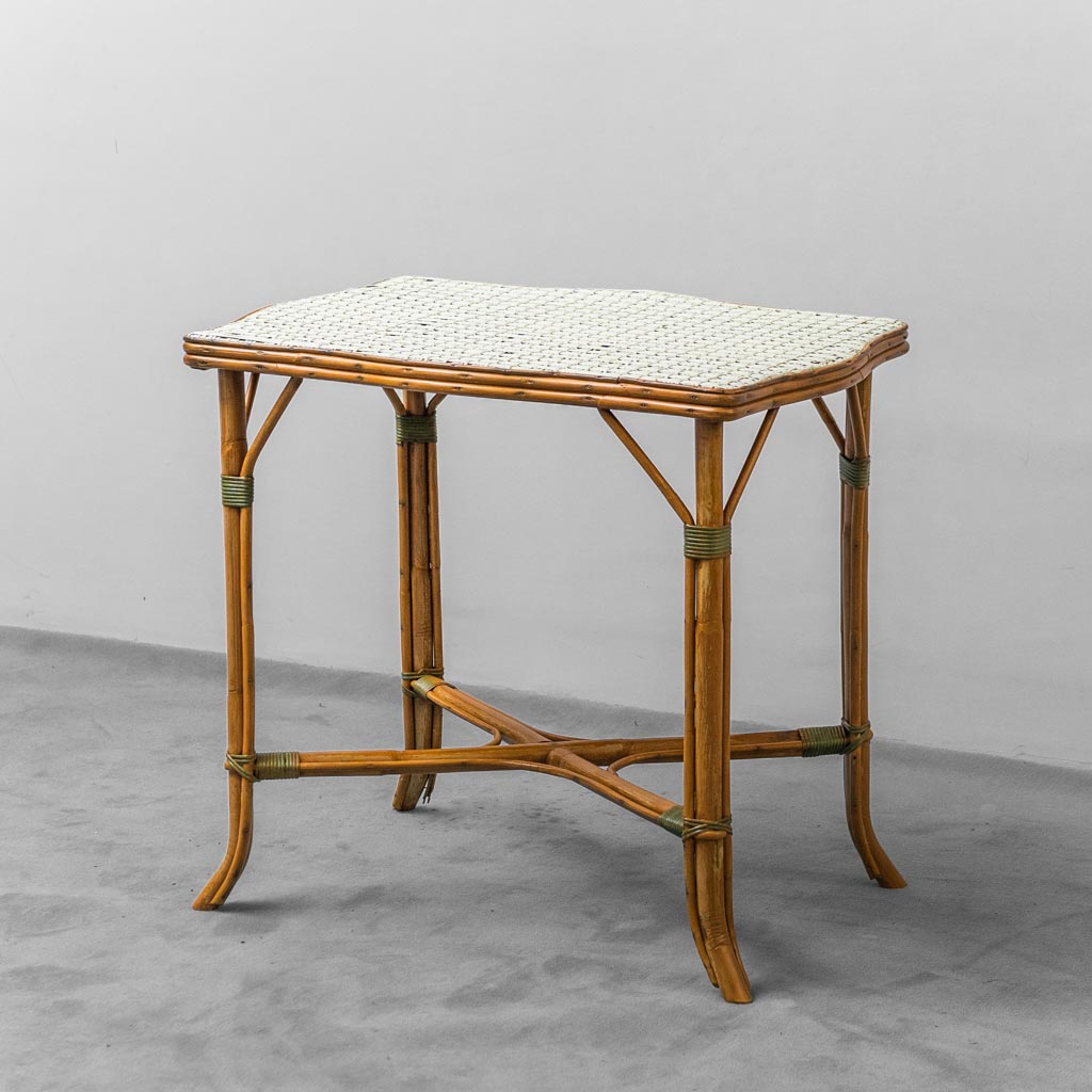 Vintage Vienna Straw Bamboo Table From The 1950s Modern Vintage