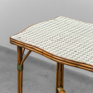 Vintage Vienna Straw Bamboo Table From The 1950s Modern Vintage