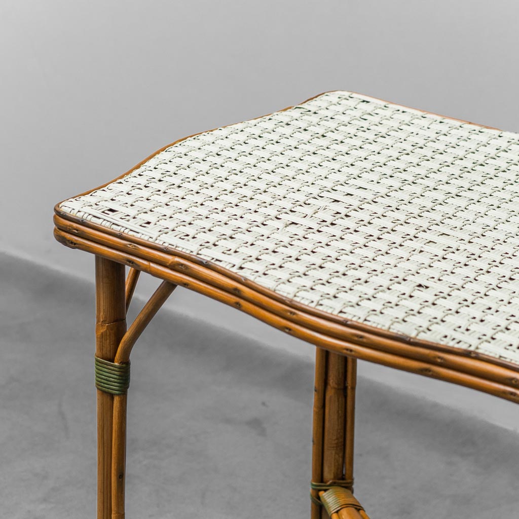 Vintage Vienna Straw Bamboo Table From The 1950s Modern Vintage