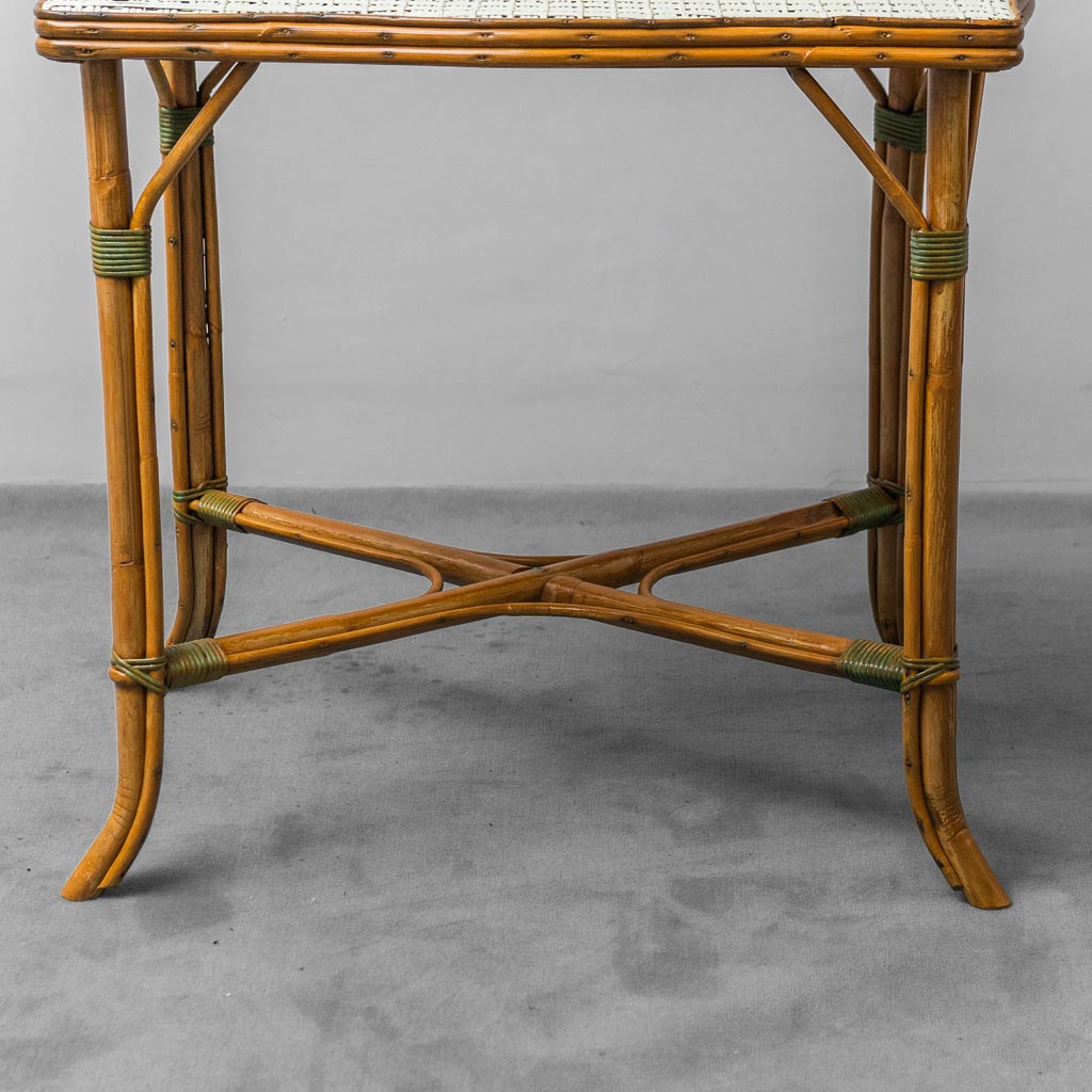 Vintage Vienna Straw Bamboo Table From The 1950s Modern Vintage