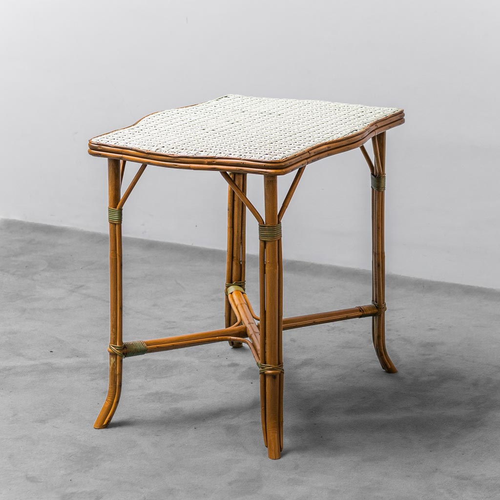 Vintage Vienna Straw Bamboo Table From The 1950s Modern Vintage