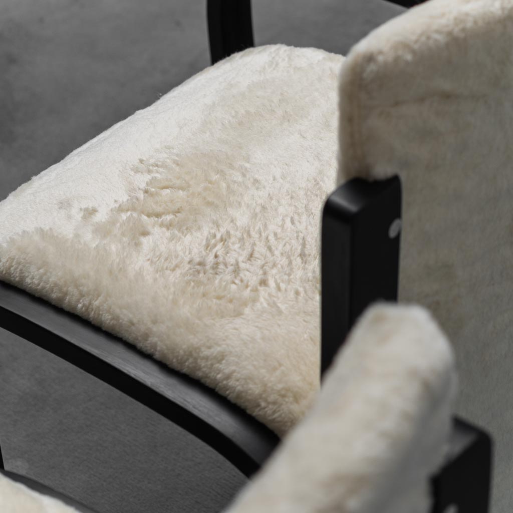 Set of 4 1970s Vintage Modern Long-haired Velvet Chairs