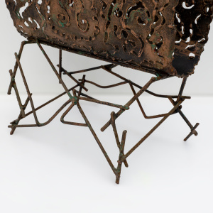 Attributed to Marsura Brutalist Italian Wrought Iron Magazine Rack '70s