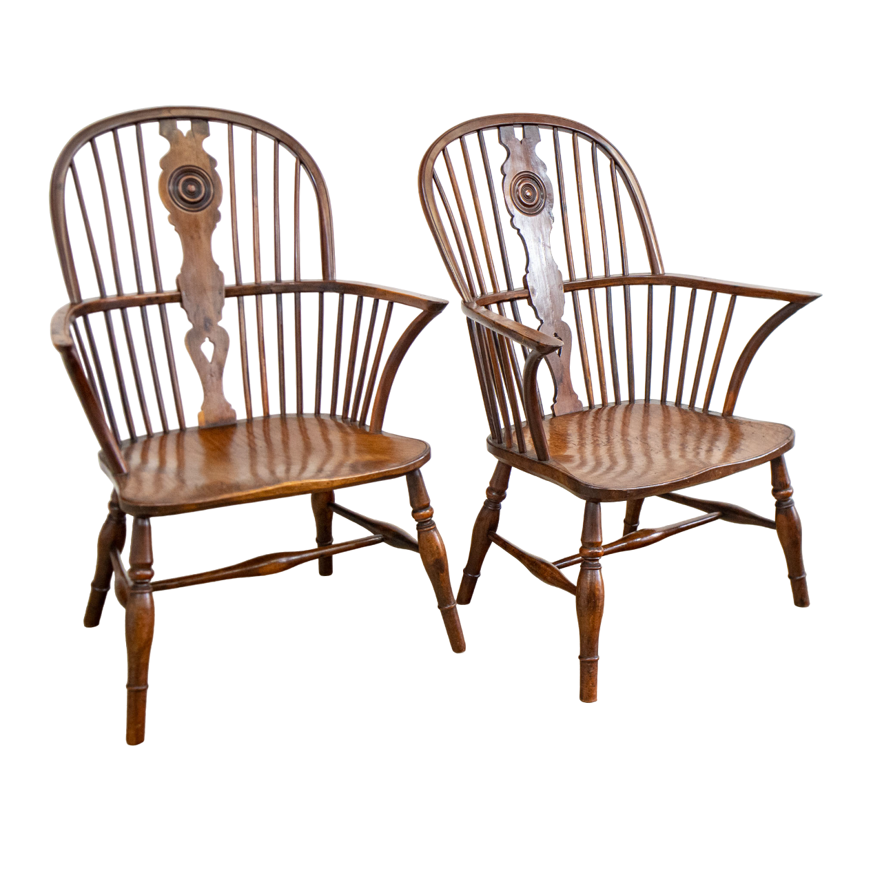 Pair of 19th Century Yew & Elm Windsor Chairs