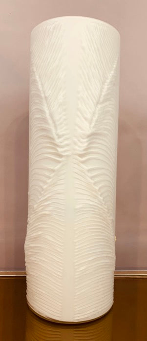 1970s Peill & Putzler White "Feather" Cylindrical Vase