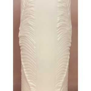 1970s Peill & Putzler White "Feather" Cylindrical Vase
