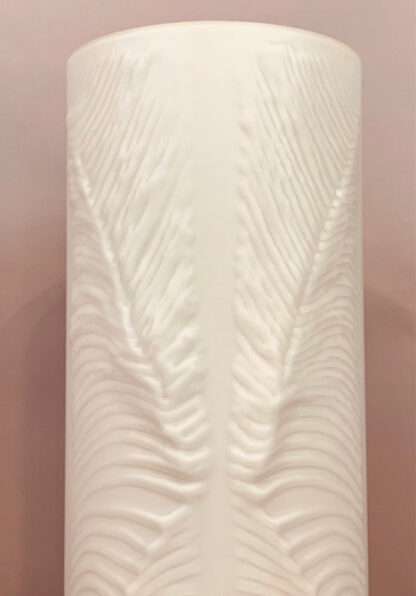 1970s Peill & Putzler White "Feather" Cylindrical Vase - Image 17