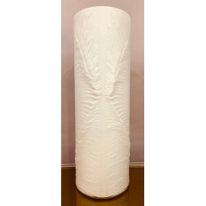 1970s Peill & Putzler White "Feather" Cylindrical Vase